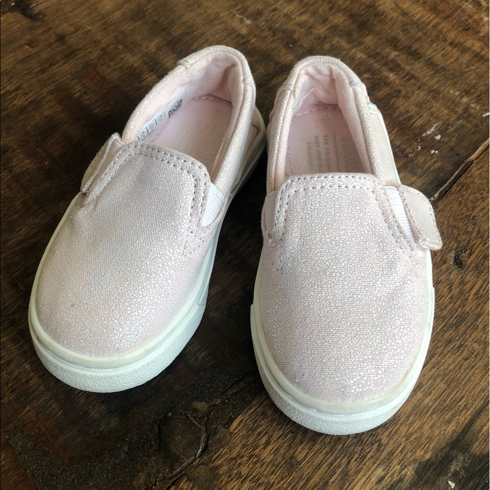 Toms pink sparkly sneakers - toddler size 5
